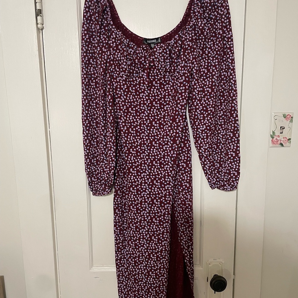 Women's Burgundy Floral Dress
